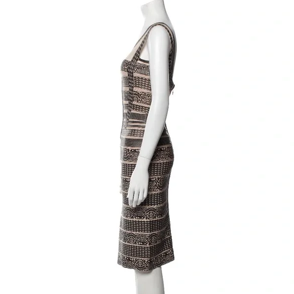 HERVE LEGER Black & Nude Faux Leather Mesh BodyCon Pencil Dress is  available for purchase on au PAY Market - Imported Goods Online Store  Co.Ltd. | au PAY Market - Online Shopping Site